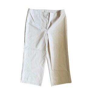 Bagatelle Collection Cream Faux Leather Wide Leg‎ Cropped Pants XL NWT Beige